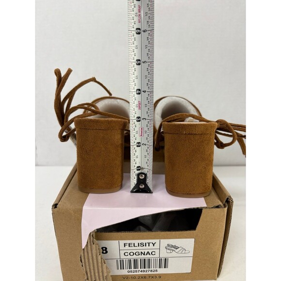 Journee Collection Women's Felisity Cognac Open Toe Mid Block Heel Pumps Sz 8M - Picture 3 of 6